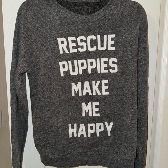Rescue Puppies Make Me Happy Sweatshirt Size Small - Picture 2 of 6
